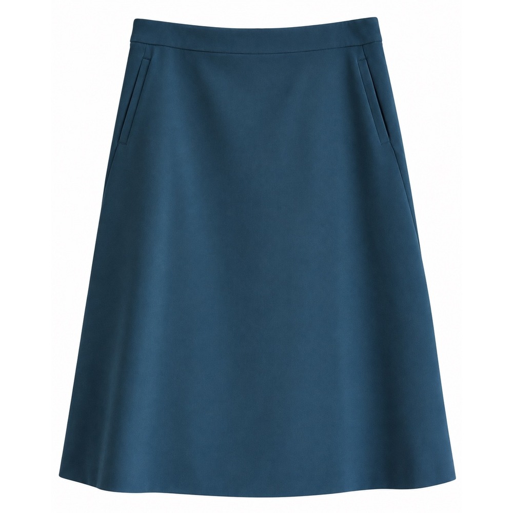 Boden A Line Skirt Size 10 Dark Teal Midi Pockets Lined Quiet Luxury